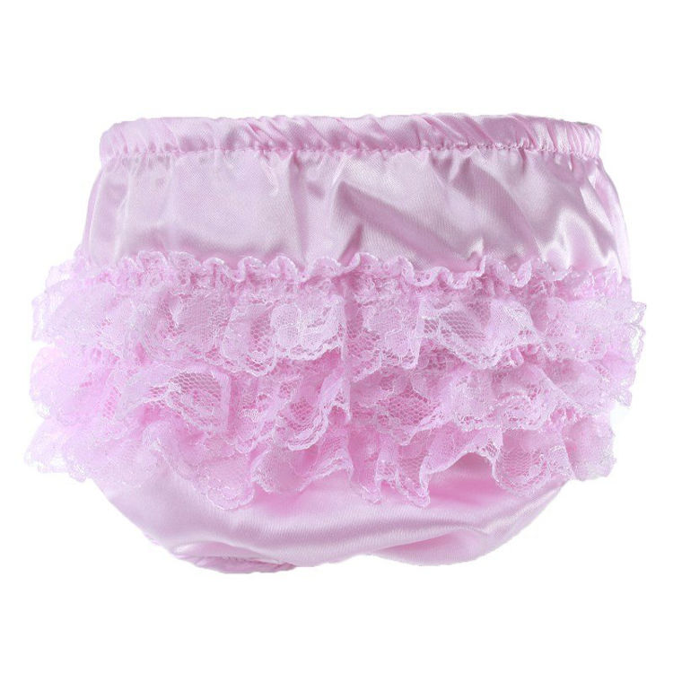 Picture of FP05-SP: – 1148-PINK SATIN FRILLY PANTS (0-6MONTHS)